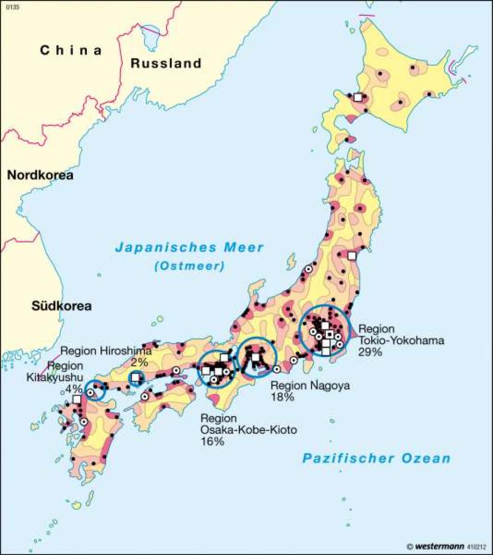 Bild der Karte Bevölkerung - Asien - Japan