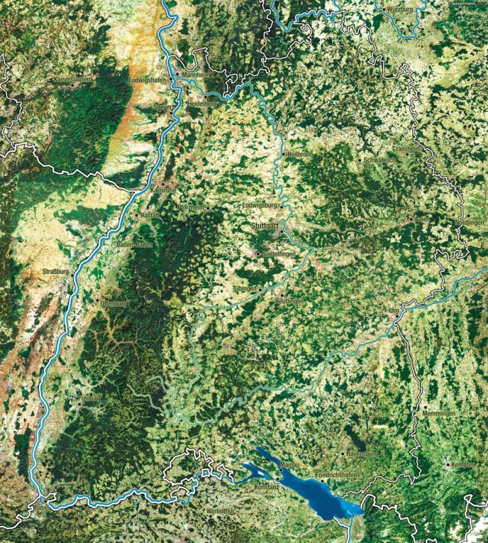 Bild der Karte Baden-Württemberg - Satellitenbild - Baden-Württemberg - Vom Bild zur Karte