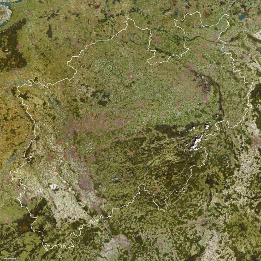 Bild der Karte Nordrhein-Westfalen - Satellitenbild - Nordrhein-Westfalen - Vom Bild zur Karte