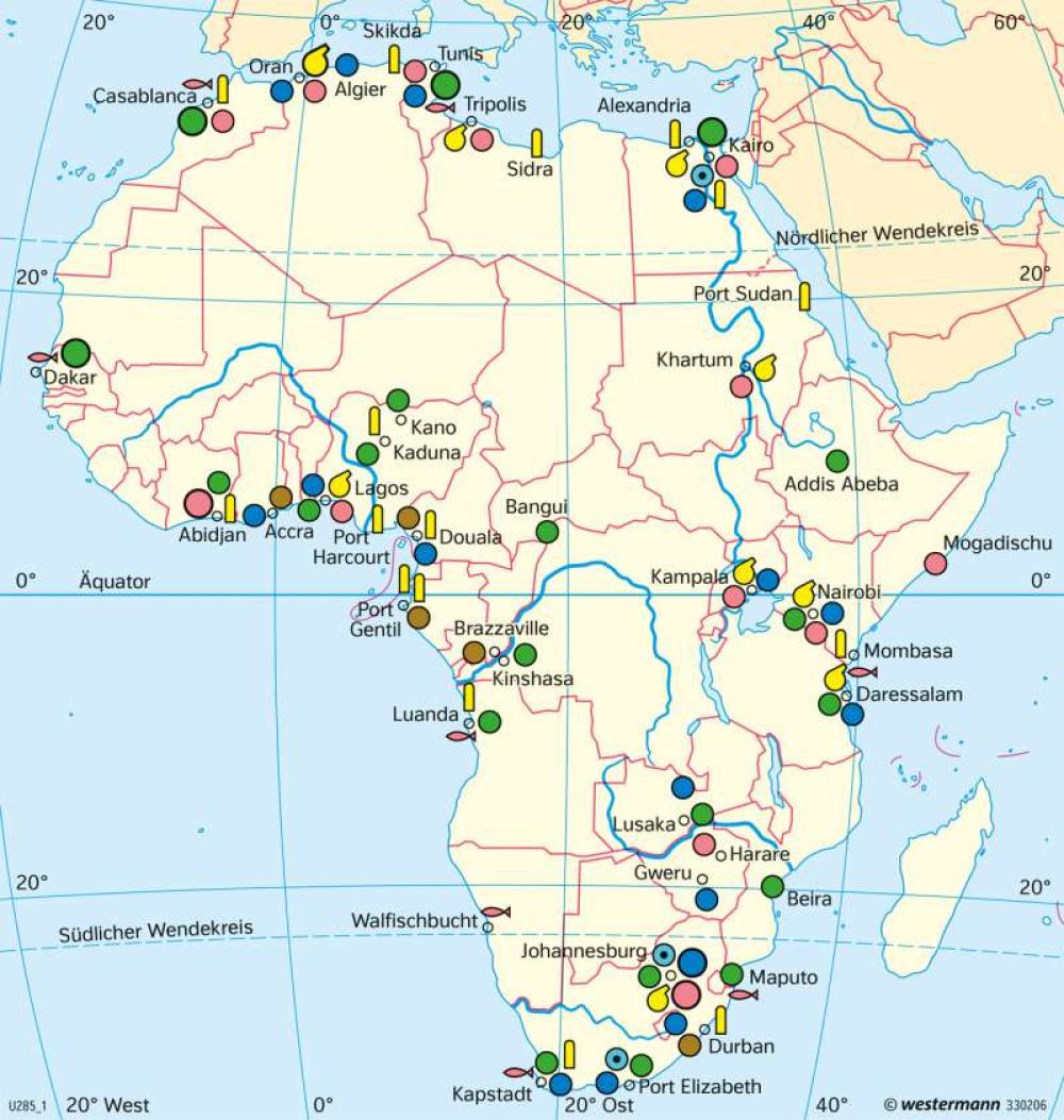 Bild der Karte Afrika - Industrie - Afrika - Afrika - Wirtschaft