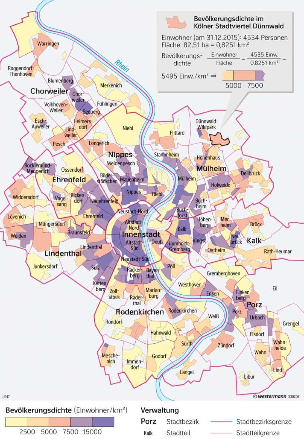 Bild der Karte Köln - Bevölkerungsdichte - Deutschland - Deutschland