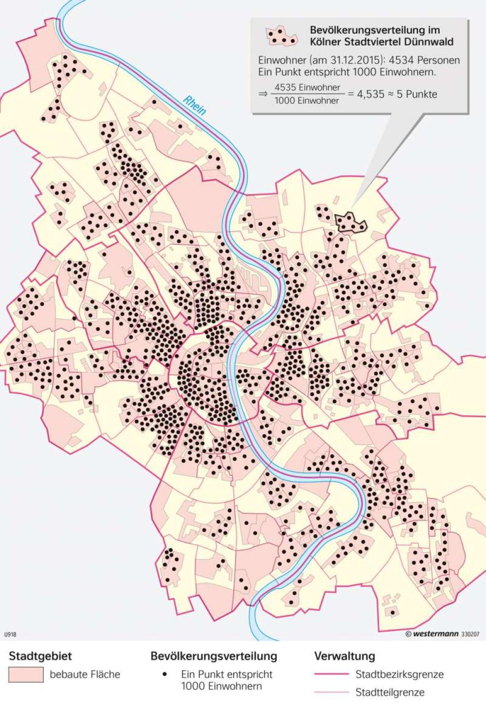 Bild der Karte Köln - Bevölkerungsverteilung - Deutschland - Deutschland