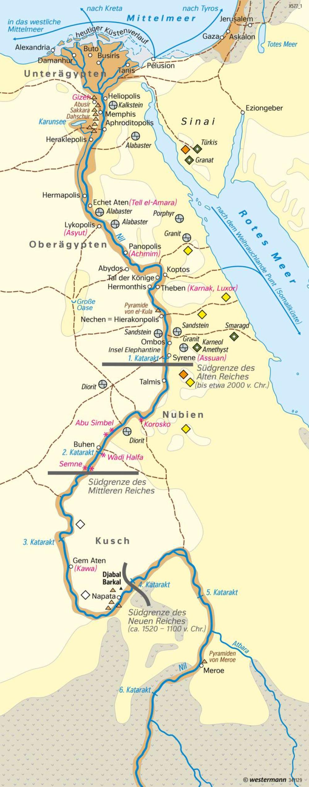 Bild der Karte Ägypten - Antike Stromkultur - Afrika - Ein &bdquo;Geschenk&ldquo; des Nils