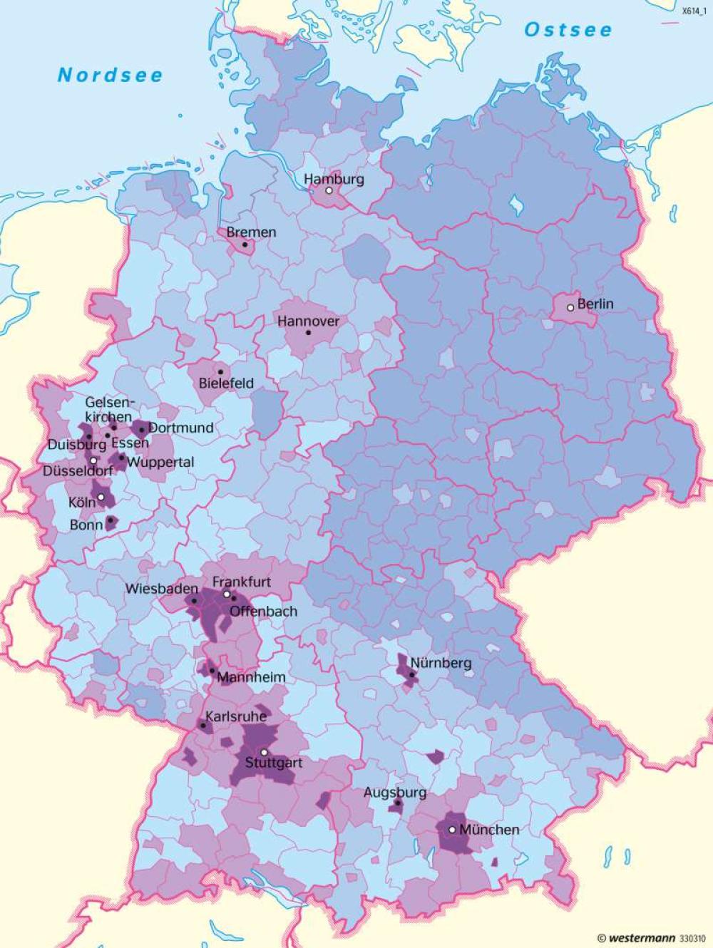 Bild der Karte Deutschland - Ausländische Bevölkerung - Deutschland - Deutschland