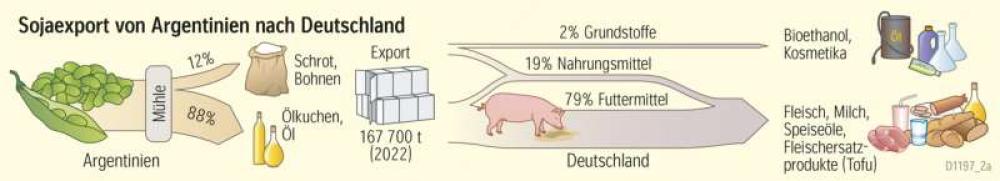 Sojaexport von Argentinien nach Deutschland