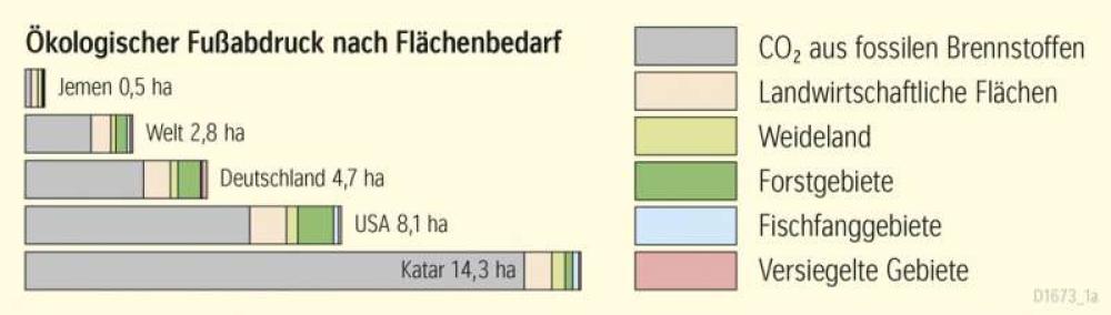 Ökologischer Fußabdruck nach Flächenbedarf