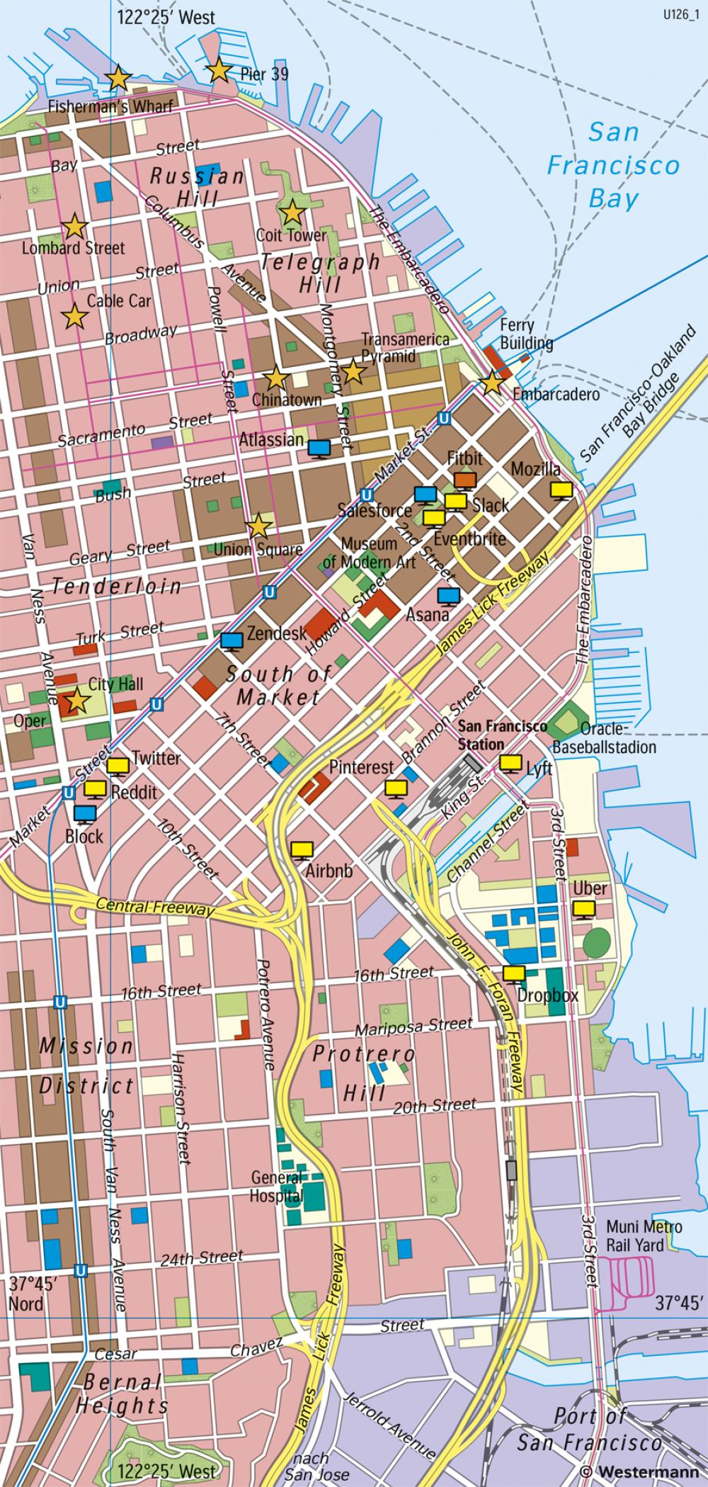 Bild der Karte San Francisco - Downtown - Kalifornien
