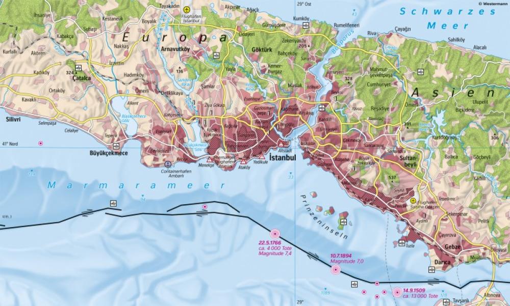 Bild der Karte İstanbul (Türkei) - Erdbebengefährdete Megastadt - Mittelmeerraum - Brücke zwischen Kontinenten