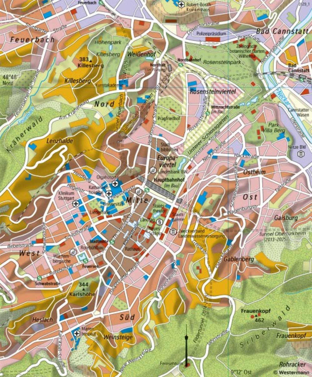 Bild der Karte Stuttgart - Wohnlage und Verkehrsanbindung - Stuttgart - Stadt und Umland