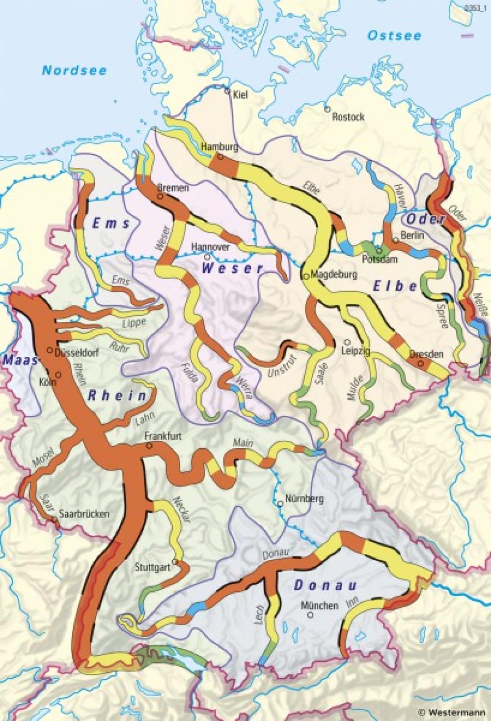 Bild der Karte Deutschland - Gewässerstrukturgüte - Deutschland - Umwelt und Naturgefahren