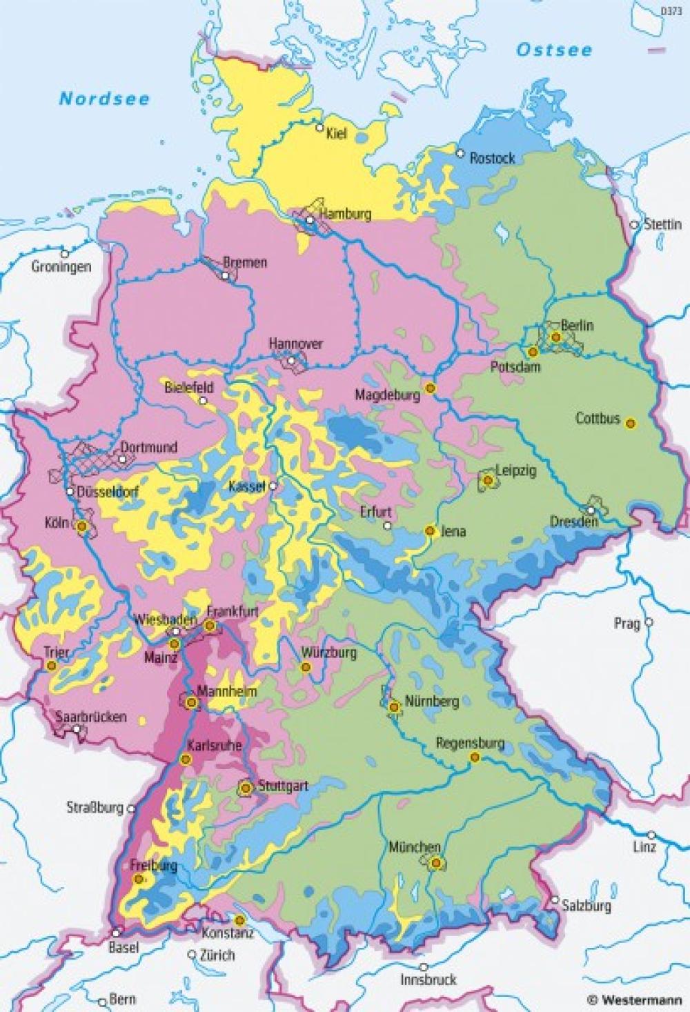 Bild der Karte Deutschland - Bioklimate - Deutschland - Stadtökologie und nachhaltige Stadtentwicklung