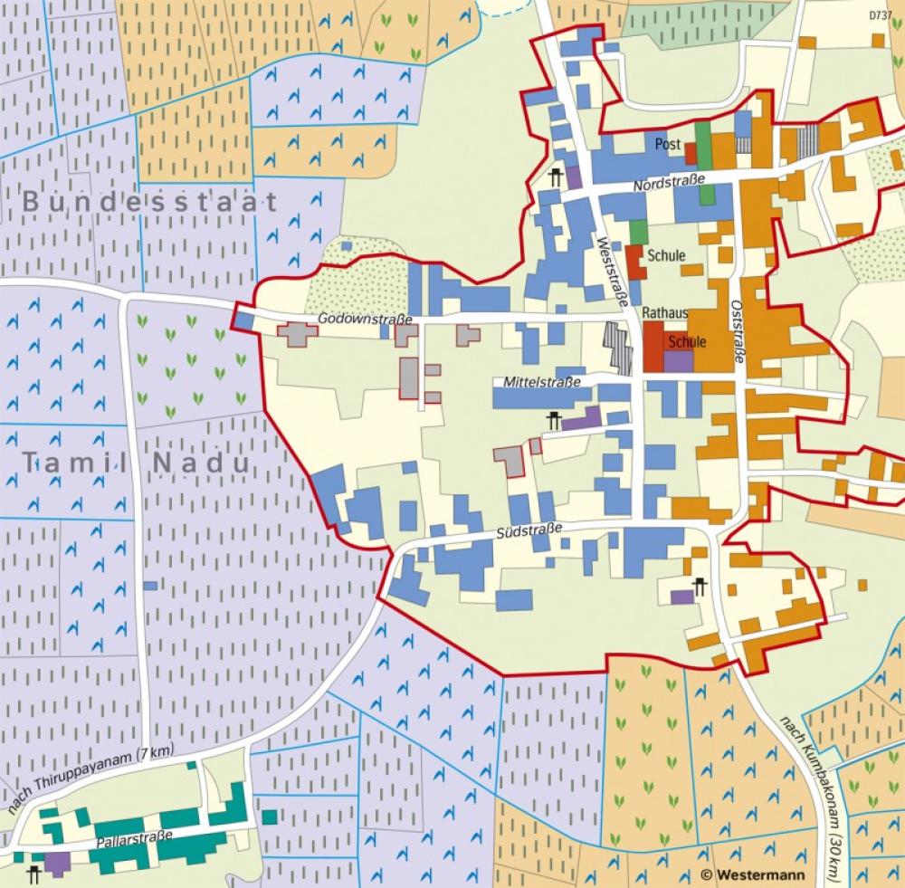 Bild der Karte Kaveridelta (Indien) - Dorfgemeinschaft - Südasien - Raumstrukturen