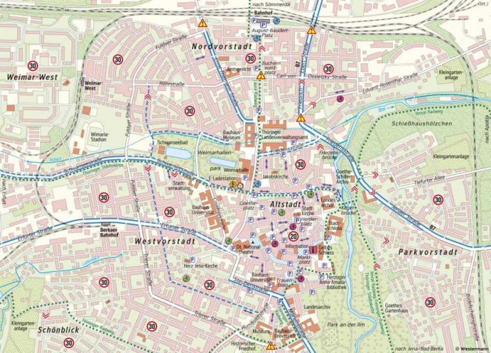 Bild der Karte Weimar-Zentrum - Radverkehrskonzept 2030 - Deutschland - Stadtökologie und nachhaltige Stadtentwicklung