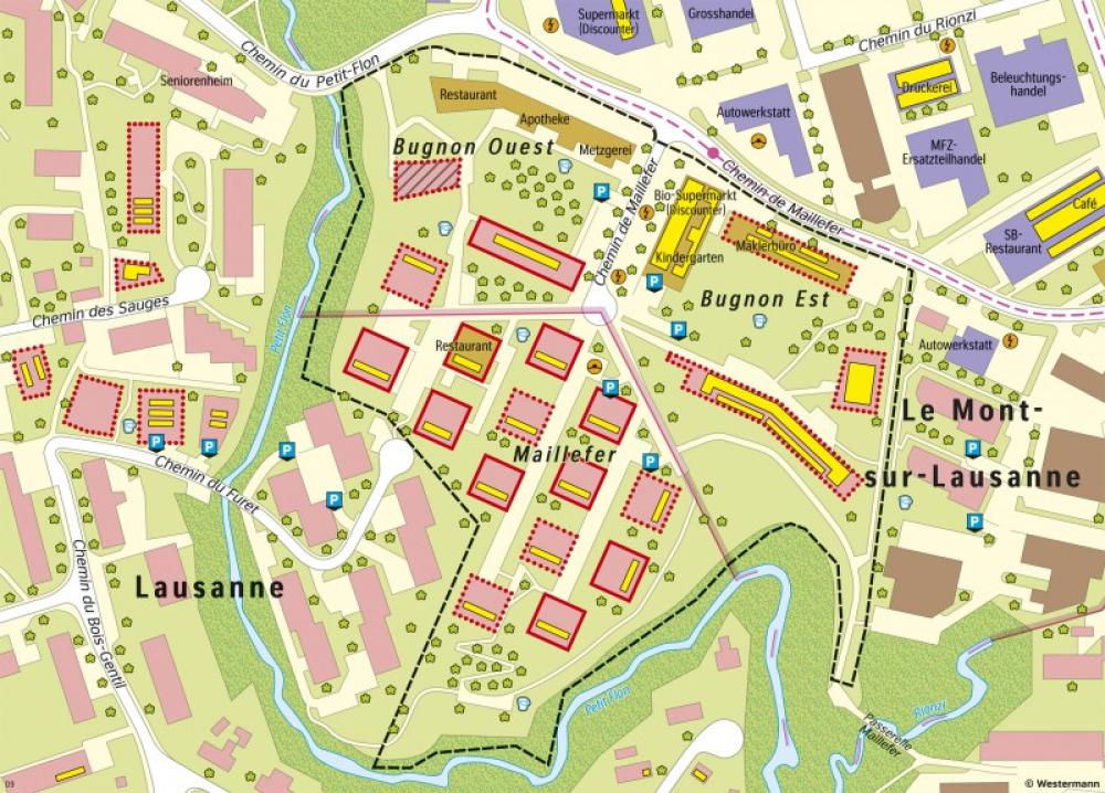 Bild der Karte Quartier du Bugnon (Lausanne) - Nachhaltiges Stadtviertel - Schweiz - Energie und Klimaneutralität
