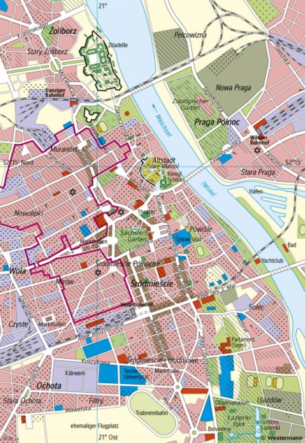 Bild der Karte Warschau - Innenstadt - 1937 - Mitteleuropa - Urbane und ländliche Räume
