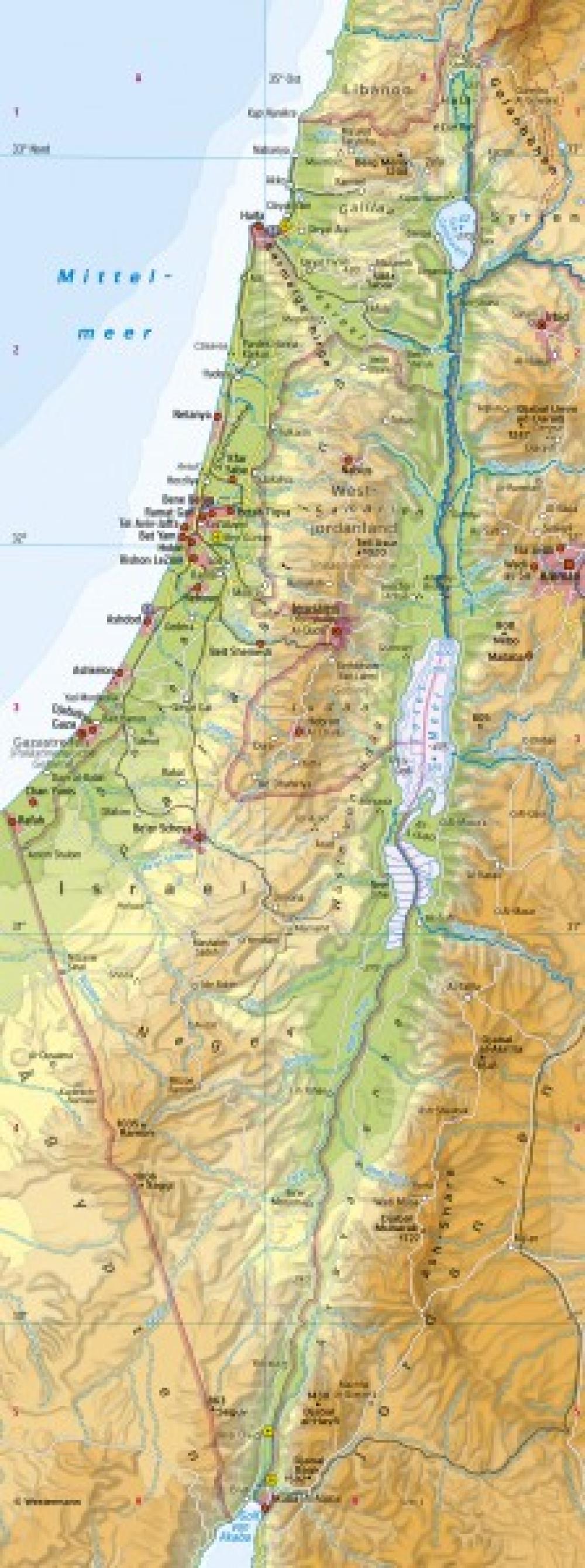 Bild der Karte Naher Osten (Israel) - Physische Übersicht - Naher Osten (Israel)