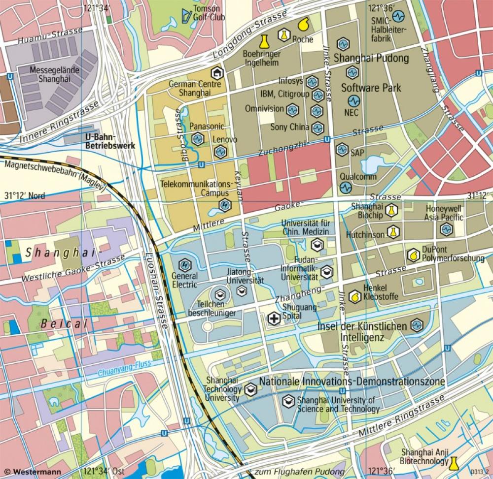 Bild der Karte Zhangjiang - Hightech-Park - China - Raumentwicklung