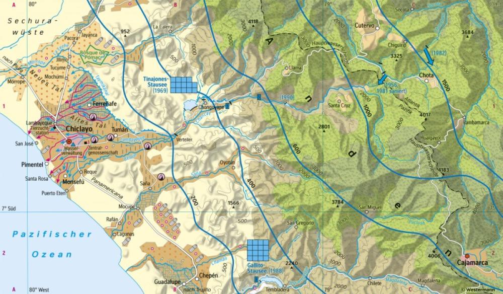 Bild der Karte Tinajones (Peru) - Bewässerung - Südamerika - Ressourcen