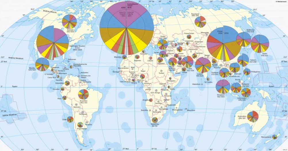 Bild der Karte Welthandel nach Ländern und Warengruppen - Erde - Erde - Welthandel