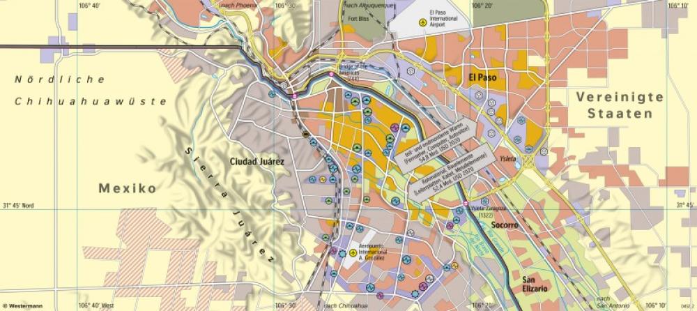 Bild der Karte Ciudad Juárez / El Paso - Maquiladora-Industrie - Mittelamerika - Disparitäten