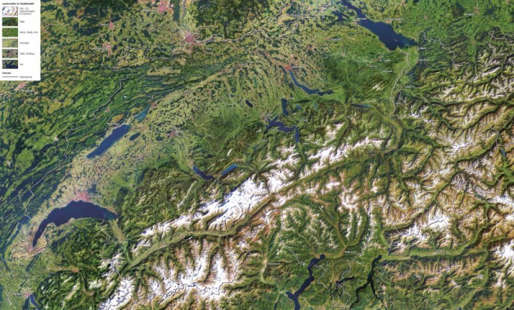 Bild der Karte Schweiz - Übersicht (Satellitenbild) - Schweiz - Übersicht (Satellitenbild)