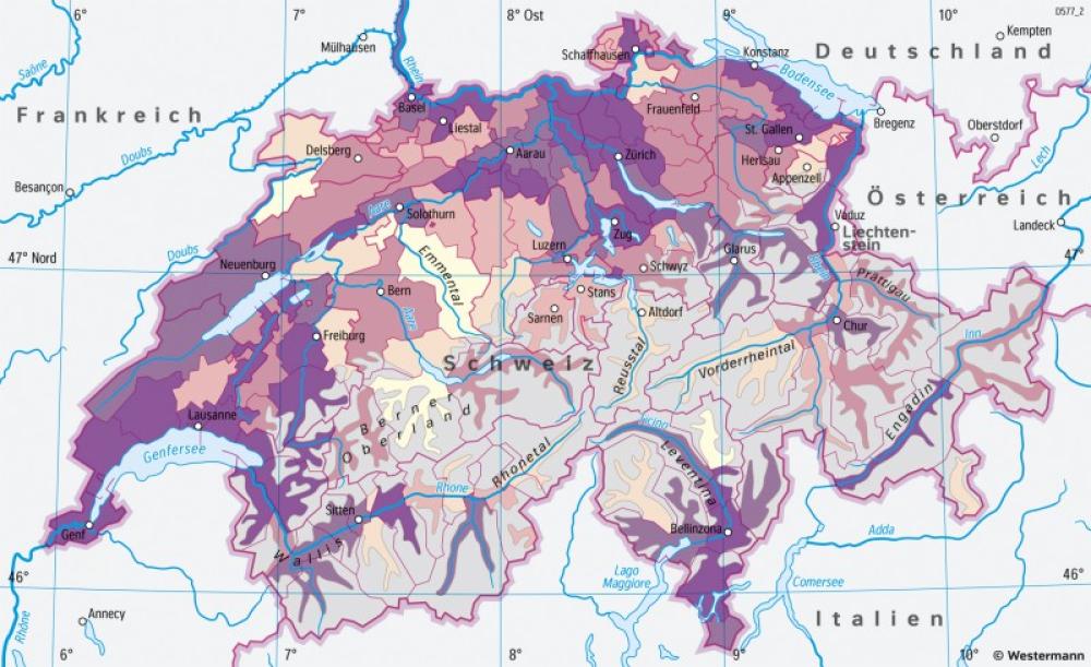 Bild der Karte Schweiz - Ausländische Wohnbevölkerung - Schweiz - Bevölkerung