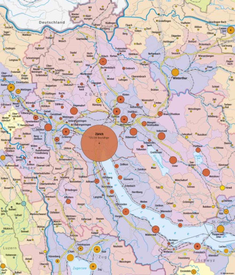 Bild der Karte Zürich - Agglomeration - Schweiz - Zürich