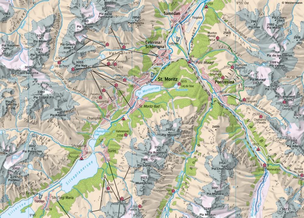 Bild der Karte Oberengadin - Tourismus und Klimawandel - Schweiz - Tourismus