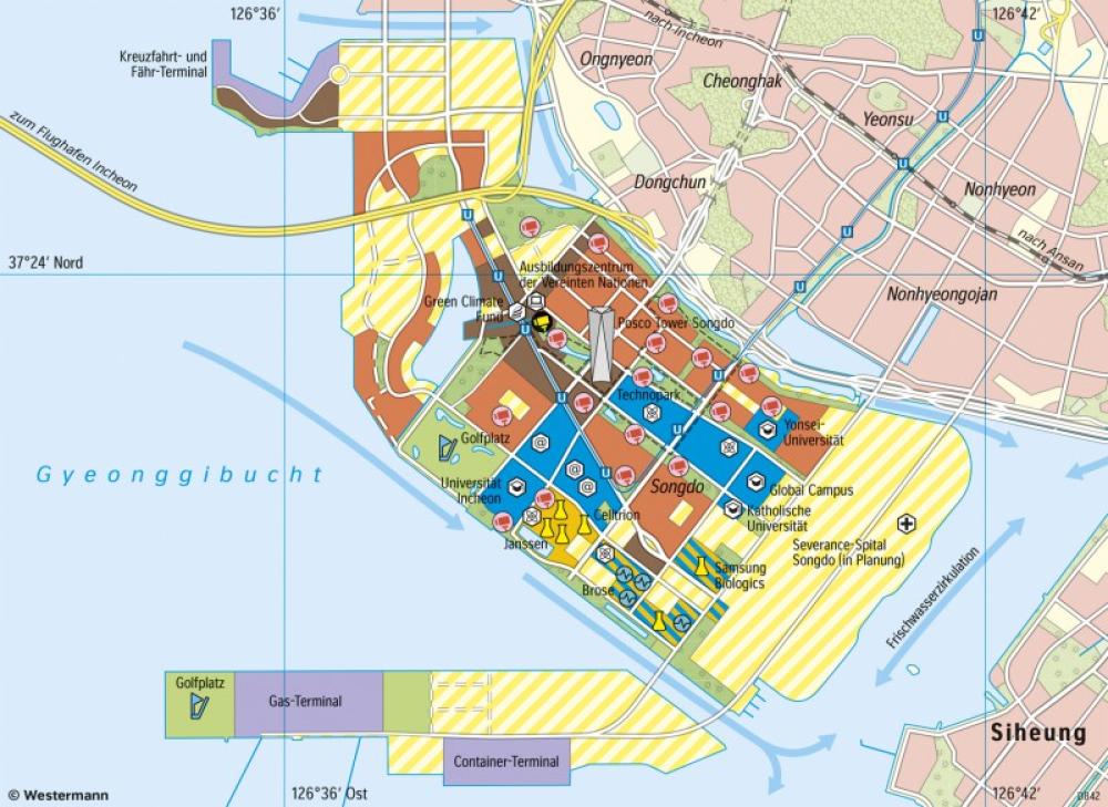 Bild der Karte Songdo (Incheon) - Smart City - Asien - Wirtschaft