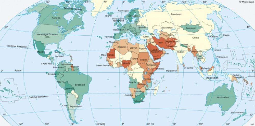 Bild der Karte Erde - Rechtliche Situation queerer Menschen - Erde - Kultur und Gesellschaft