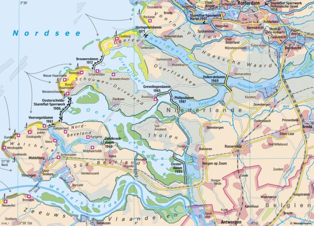 Bild der Karte Zeeland - Küstenschutz - Niederlande - Wassermanagement