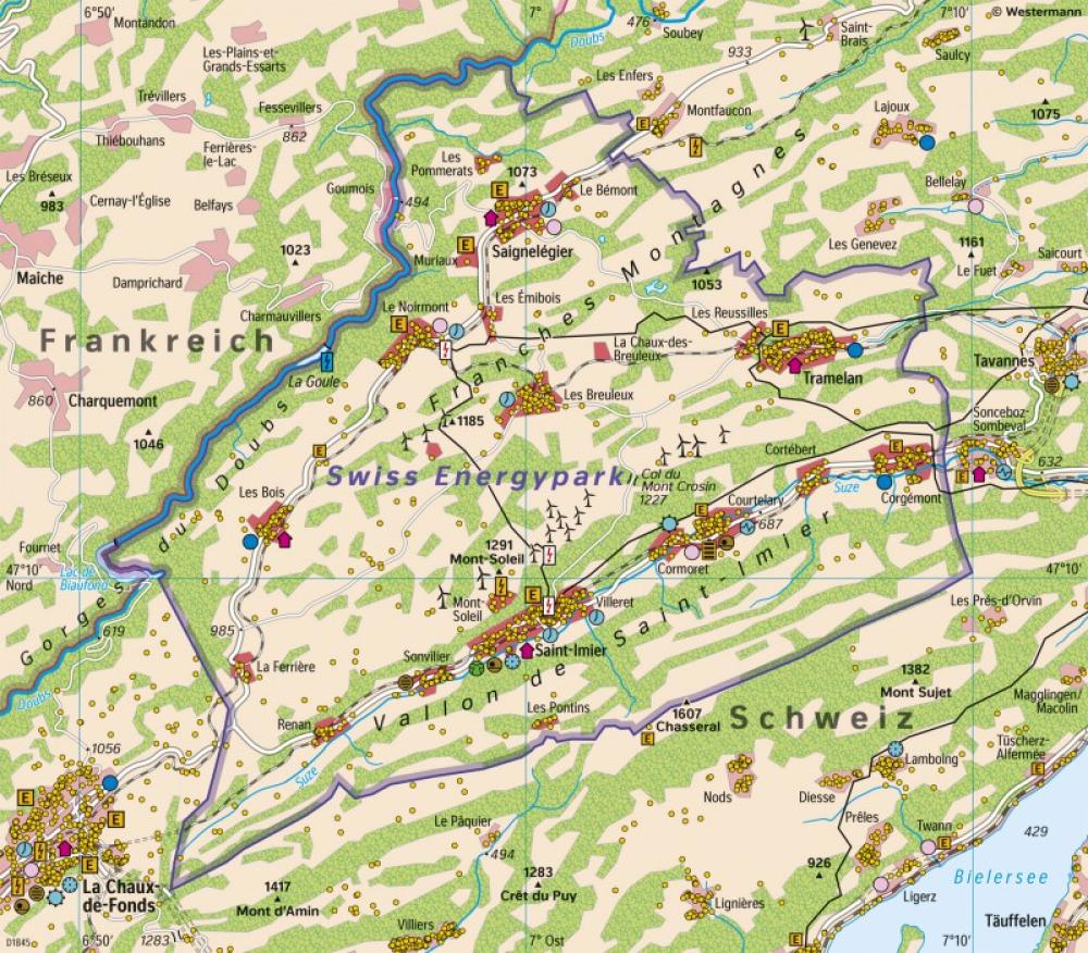 Bild der Karte Jura - Swiss Energypark - Schweiz - Energie und Klimaneutralität