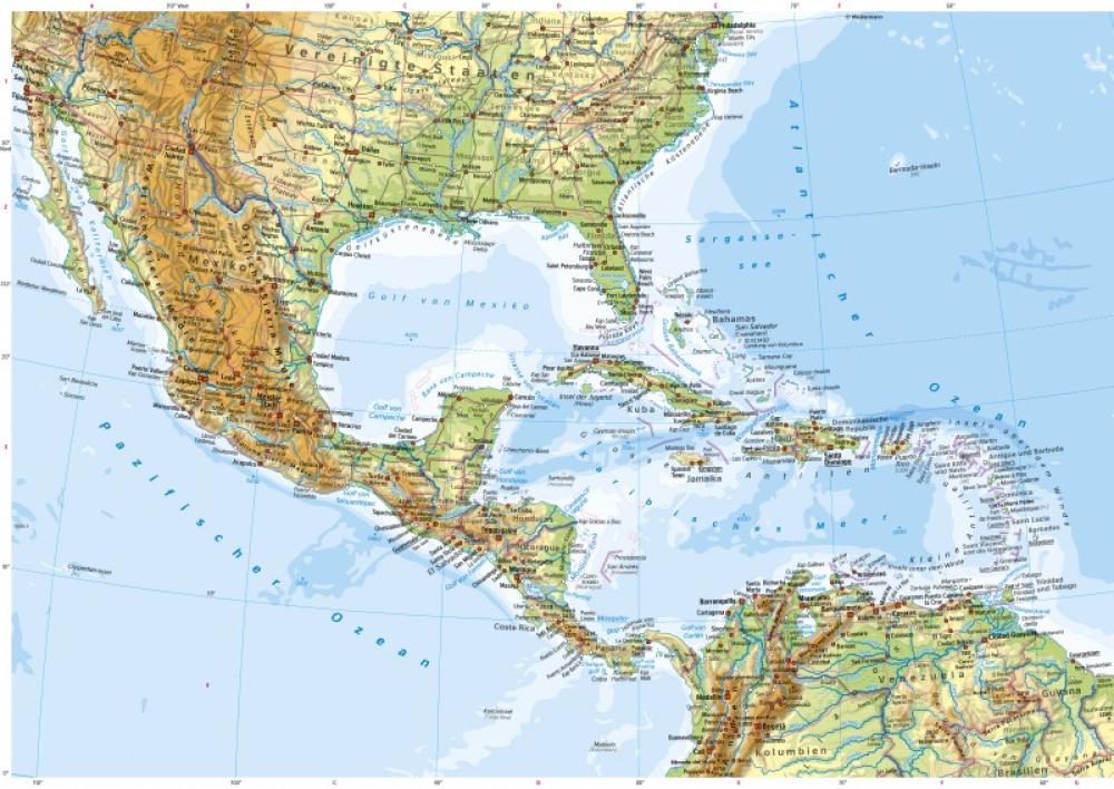 Bild der Karte Mittelamerika - Physische Karte - Mittelamerika - Physische Karte