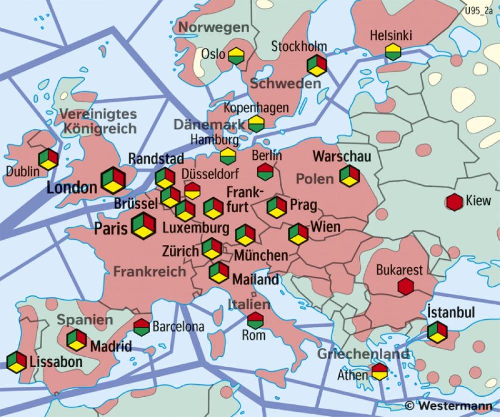 Bild der Karte Global Cities und Kommunikation - Europa - Erde - Globalisierung