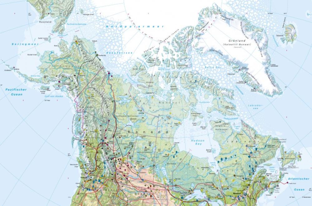 Bild der Karte Kanada, Arktis - Wirtschaft - Kanada, Arktis - Wirtschaft und Umwelt