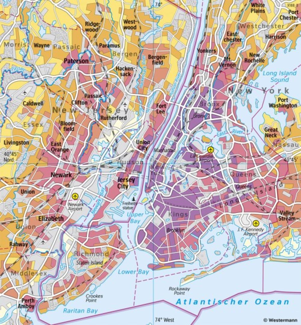 Bild der Karte New York - Bevölkerungsdichte - USA - Global Cities