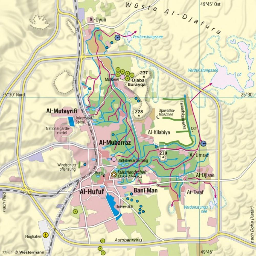 Bild der Karte Al-Hasa - Quelloase - Naher und Mittlerer Osten - Siedlung in der Wüste