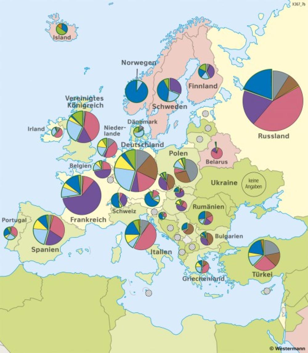 Bild der Karte Europa - Stromerzeugung und -verbrauch - 2022 - Europa - Energie