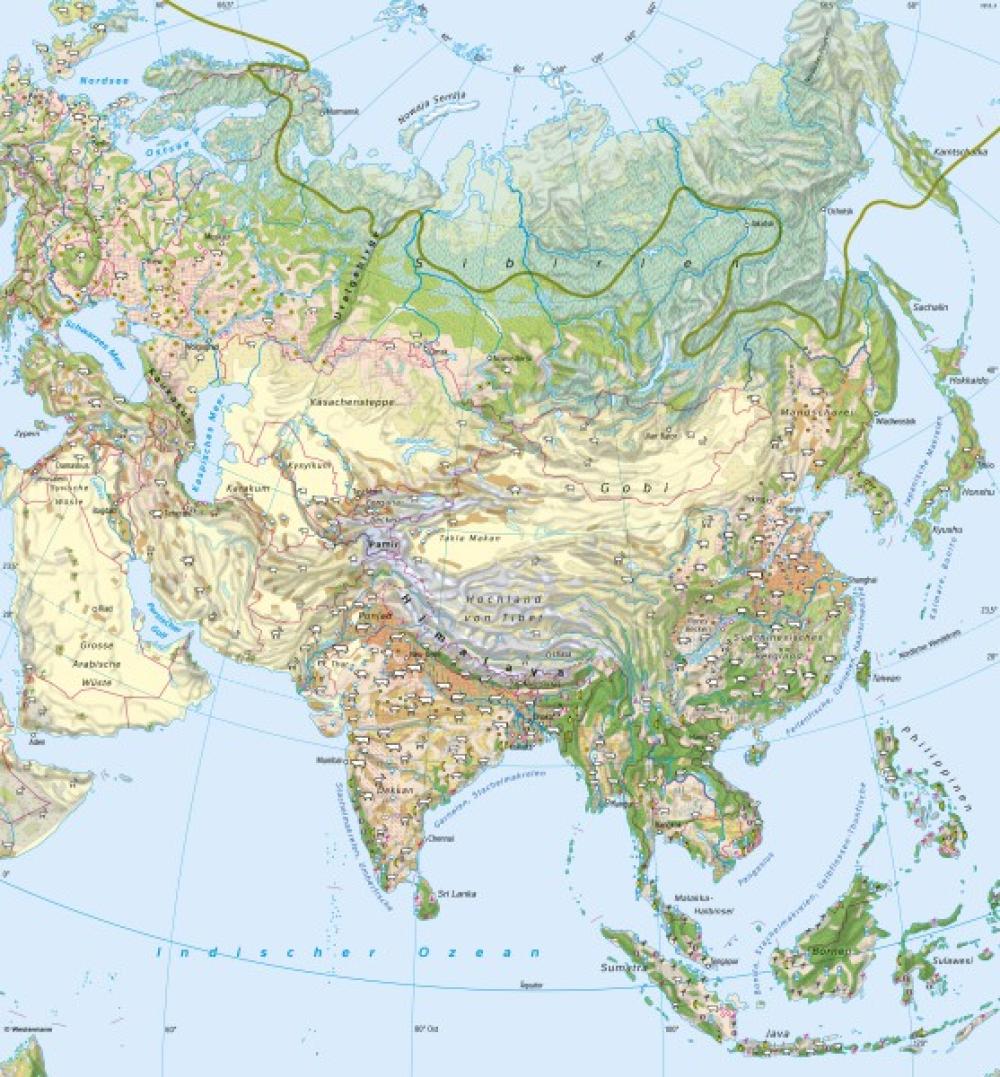 Bild der Karte Asien - Landwirtschaft - Asien - Klima und Landwirtschaft