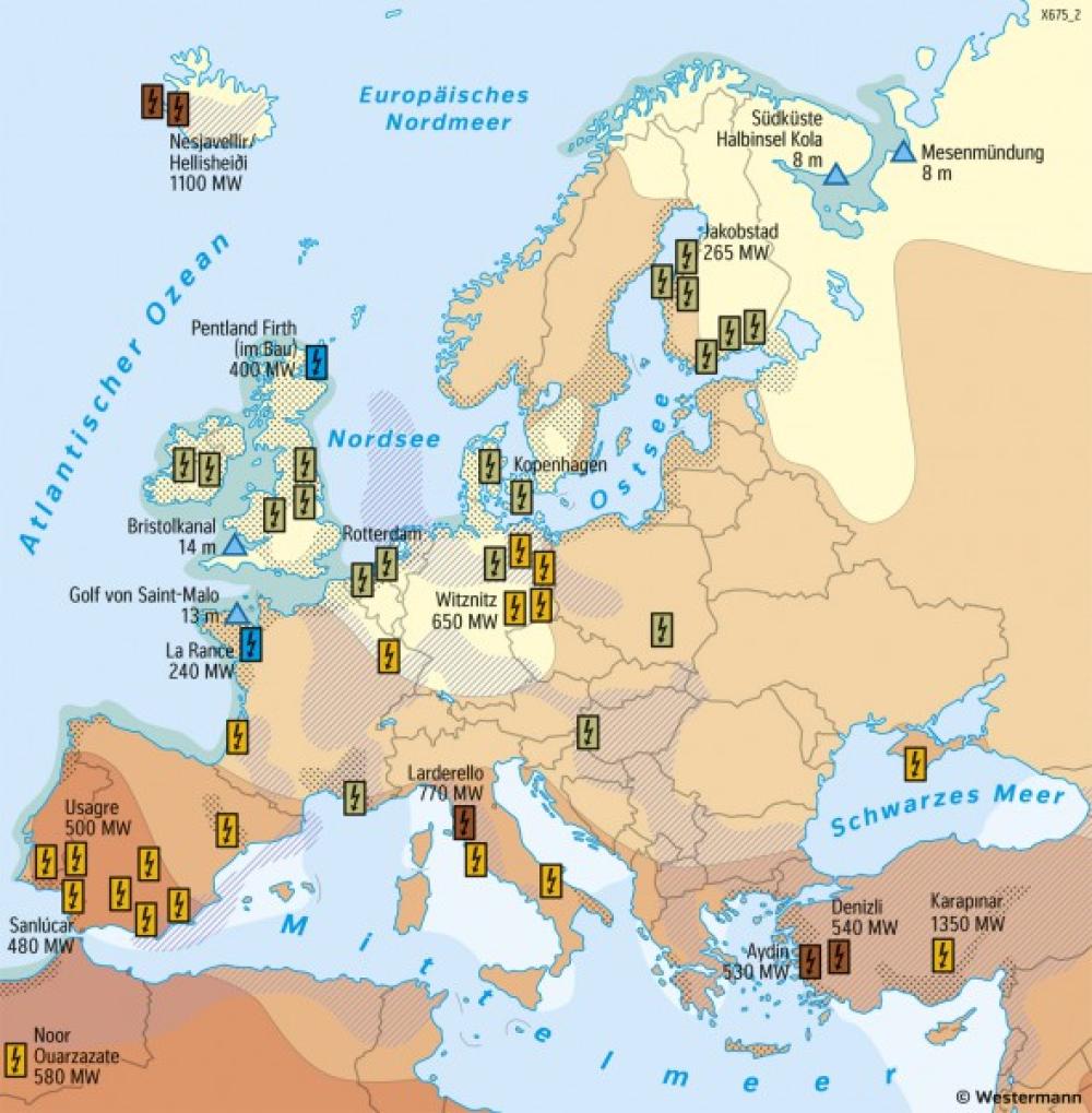 Bild der Karte Europa - Erneuerbare Energien - Europa - Energie