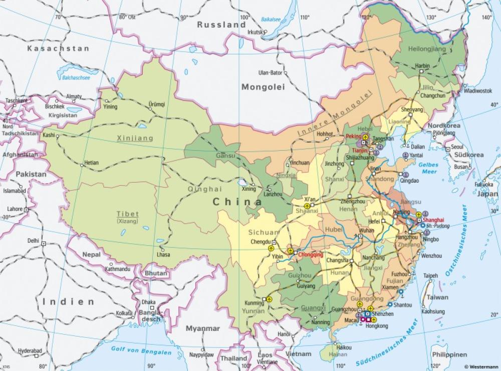 Bild der Karte China - Disparitäten - China - Raumentwicklung