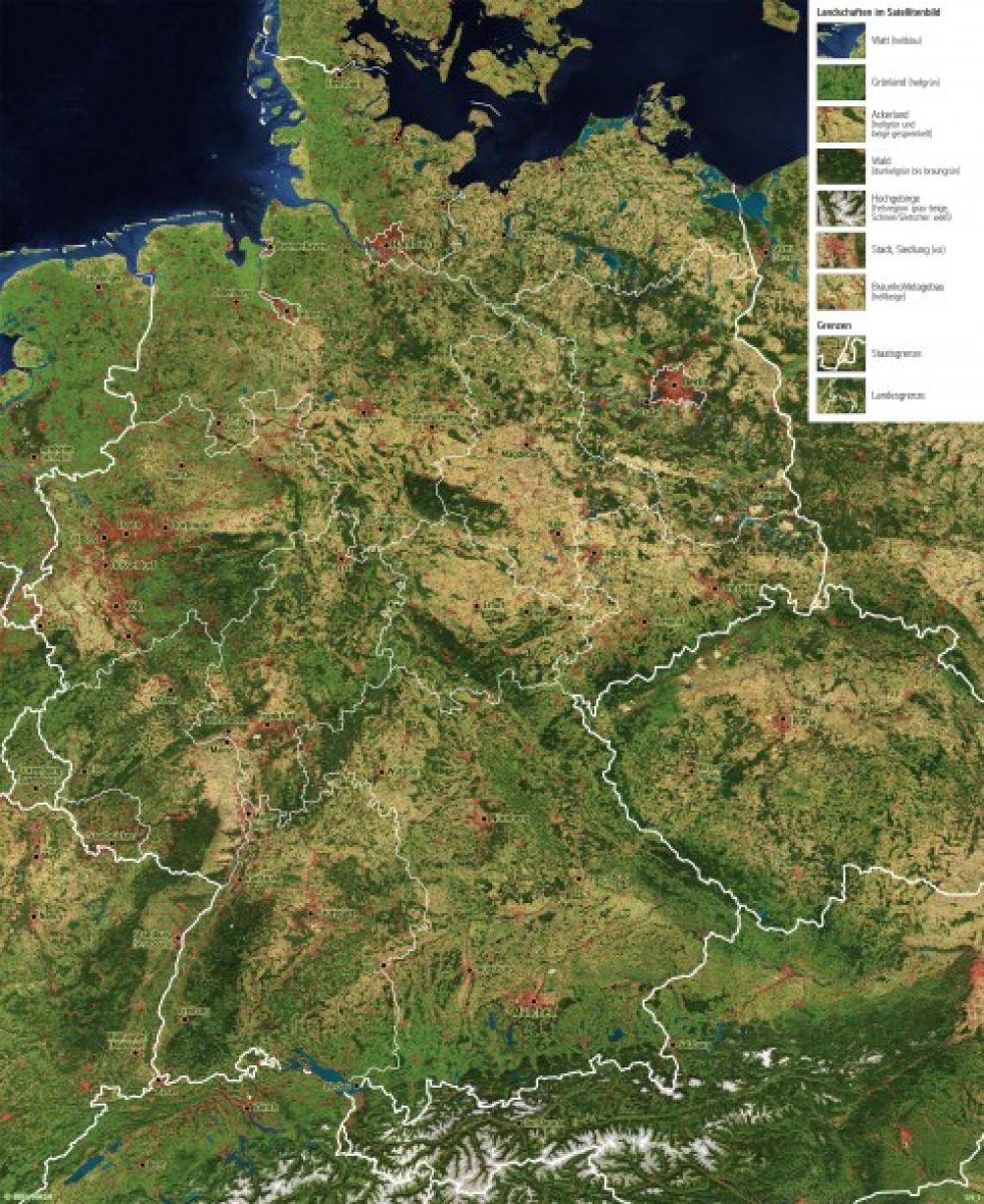 Bild der Karte Deutschland im Überblick - Kartenlesen - Deutschland im &#220;berblick