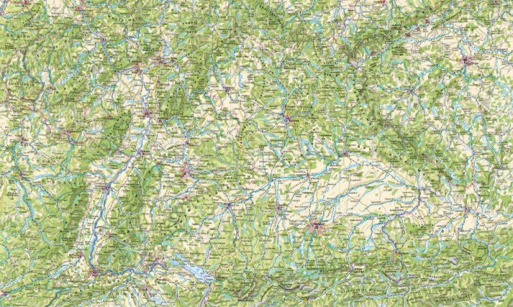 Bild der Karte Deutschland (südlicher Teil) - Landschaften - Deutschland (s&#252;dlicher Teil) - Landschaften