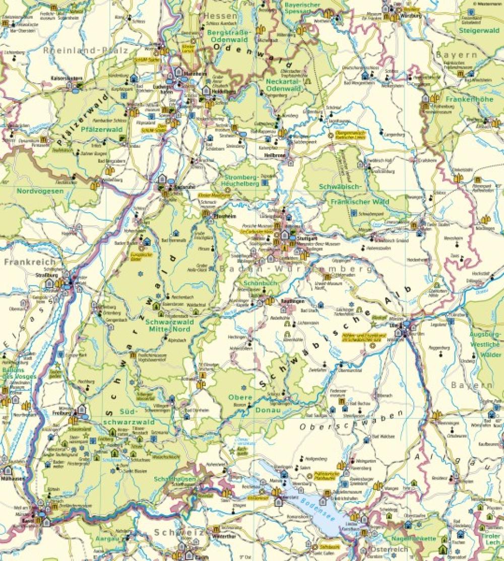 Bild der Karte Baden-Württemberg - Tourismus - Baden-W&#252;rttemberg - Tourismus und Naturschutz