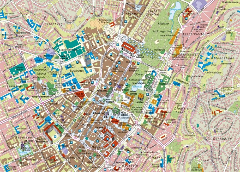 Bild der Karte Stuttgart - Innenstadt (Karte) - Landeshauptstadt Stuttgart - Luftbild und Karte