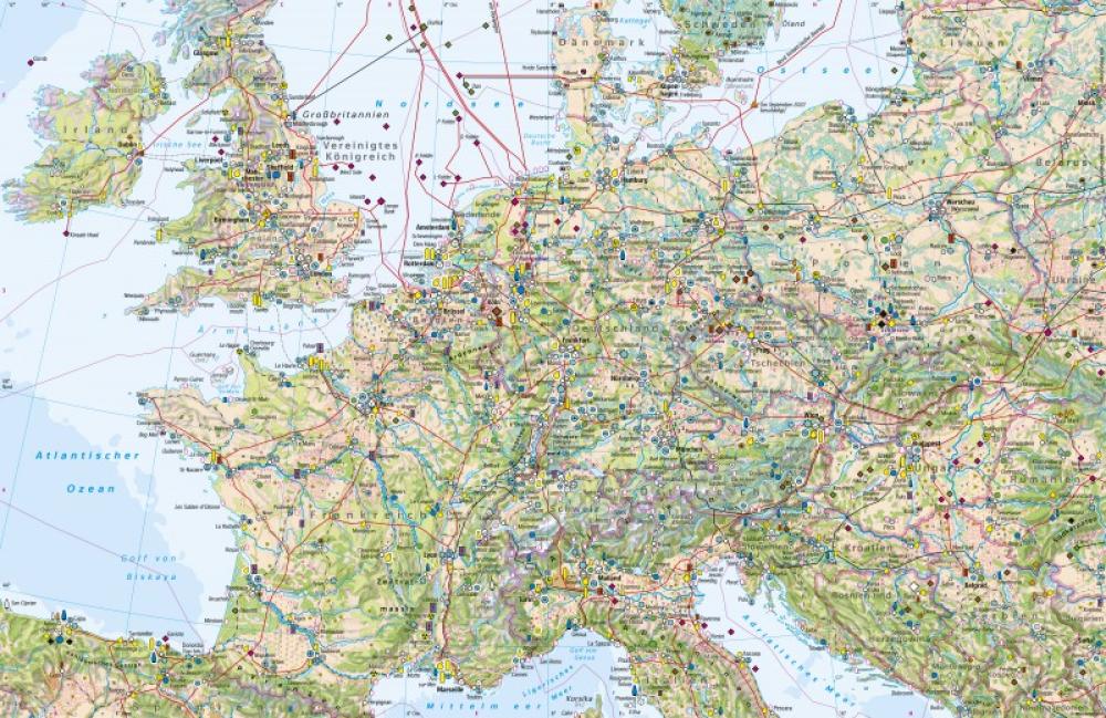 Bild der Karte West- und Mitteleuropa - Wirtschaft und Umwelt - West- und Mitteleuropa - Wirtschaft und Umwelt