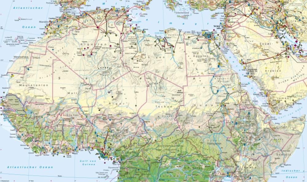 Bild der Karte Nördliches Afrika - Wirtschaft und Umwelt - Nördliches Afrika - Wirtschaft und Umwelt