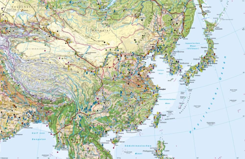 Bild der Karte Ostasien - Wirtschaft und Umwelt - Ostasien - Wirtschaft und Umwelt