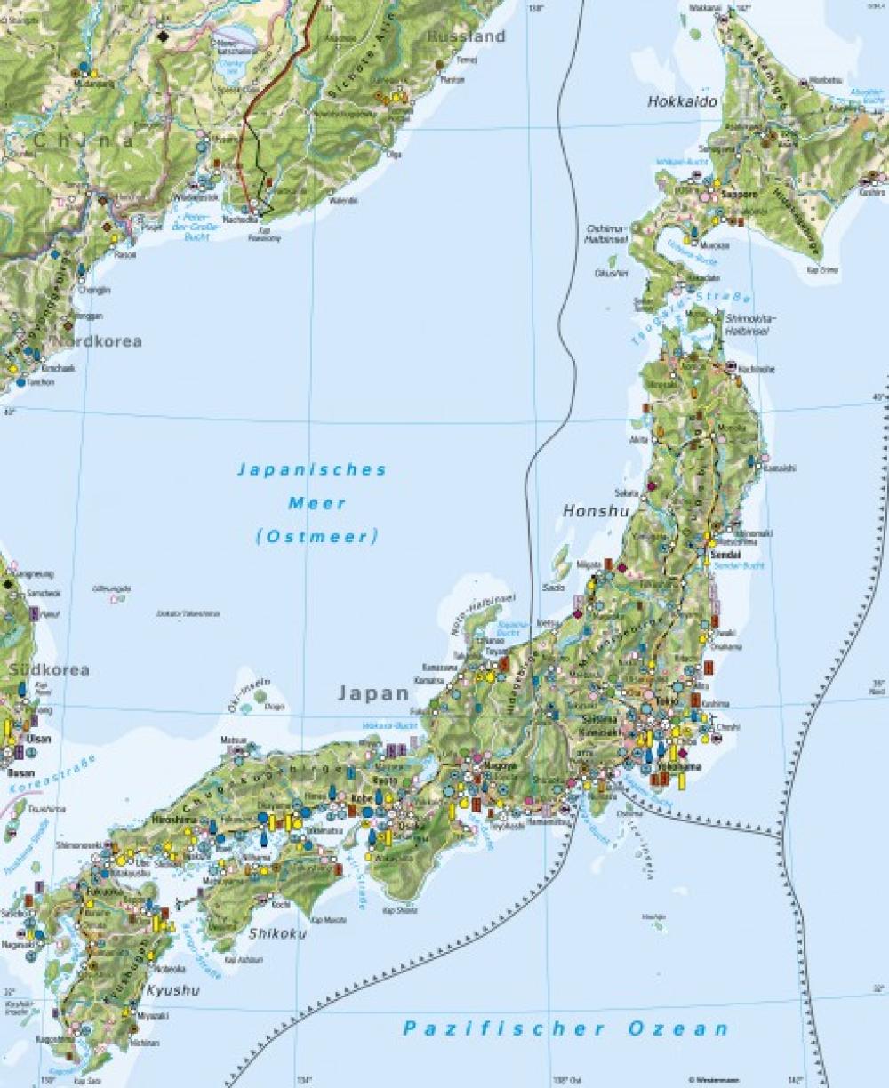 Bild der Karte Japan - Wirtschaft und Umwelt - Pazifischer Ozean - Inselwelten im Vergleich