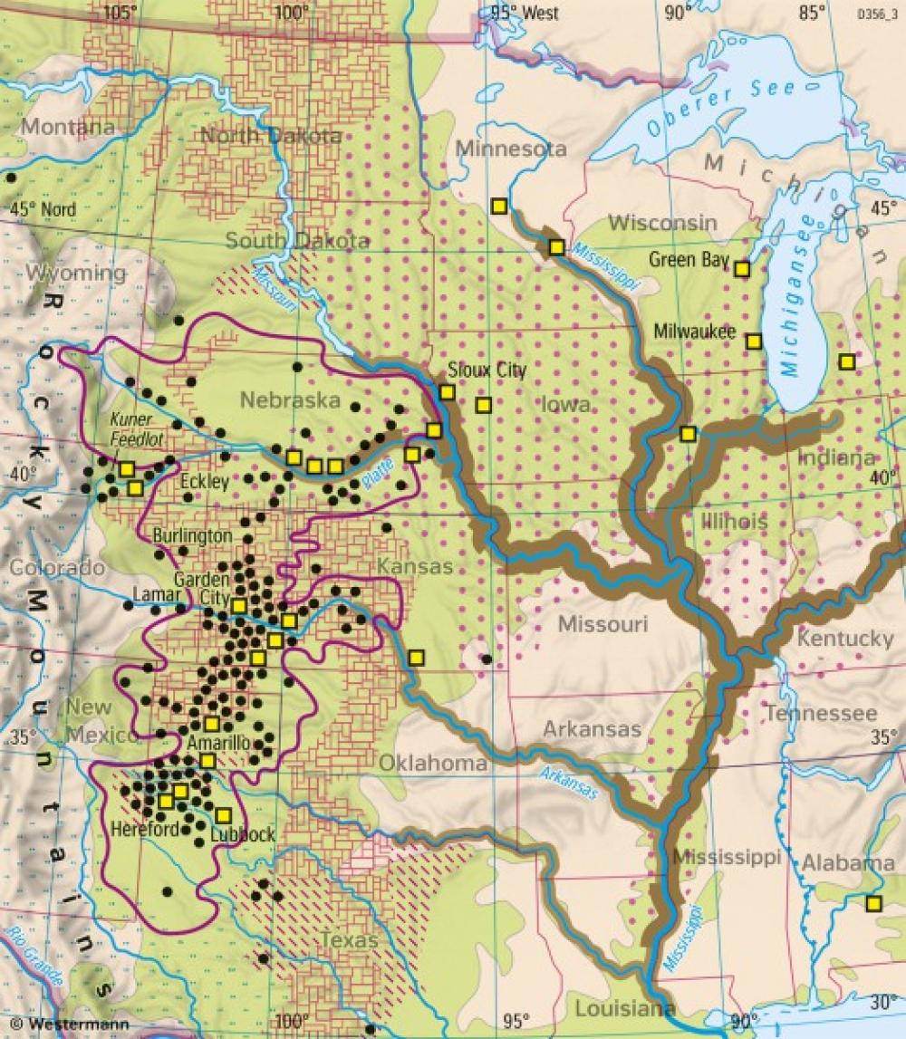 Bild der Karte Great Plains (USA) - Landwirtschaft - Amerika - Landwirtschaft